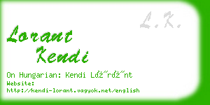 lorant kendi business card